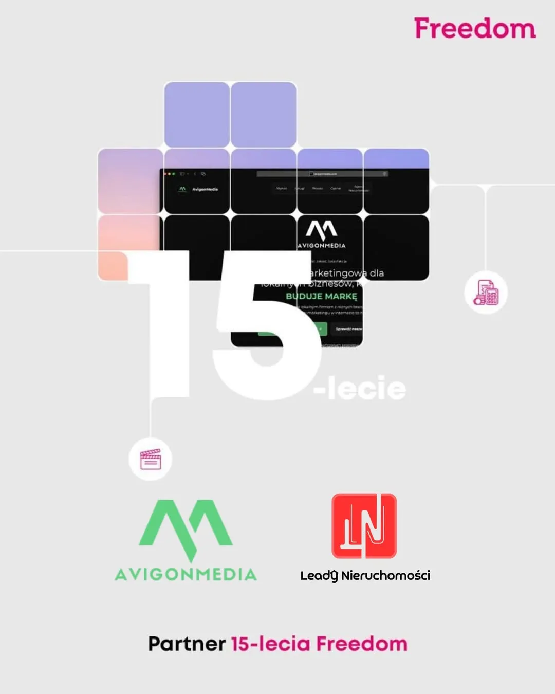 Avigon Media & Leady Nieruchomości - Partner 15-lecia Freedom